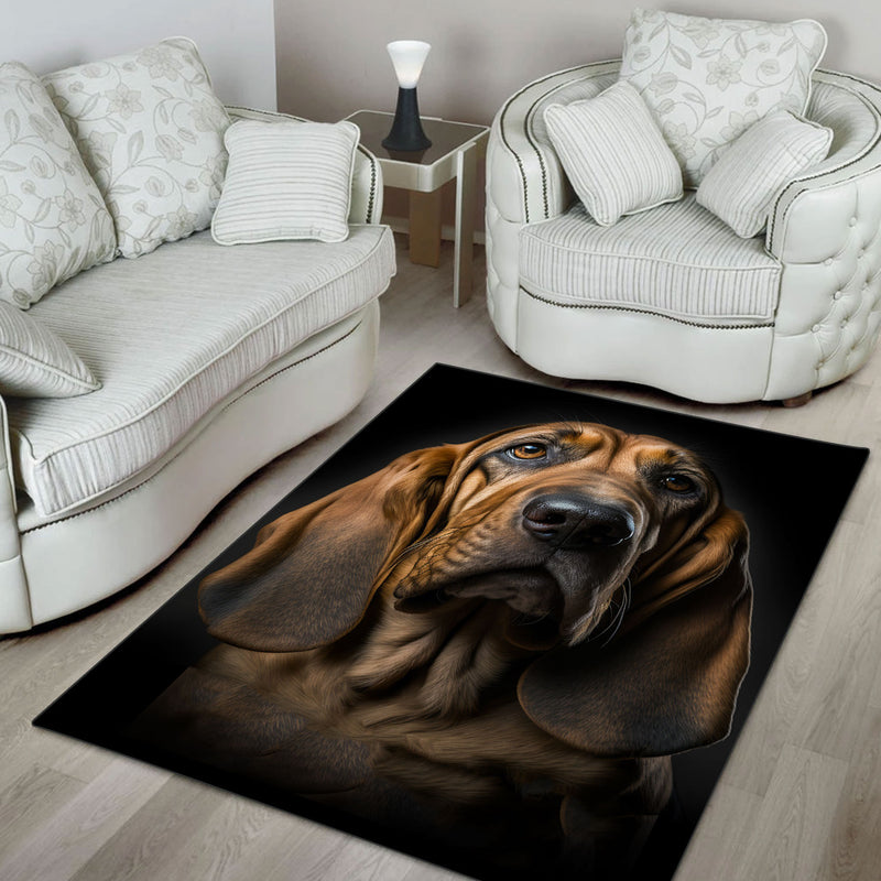 Bloodhound 3D Portrait Area Rug