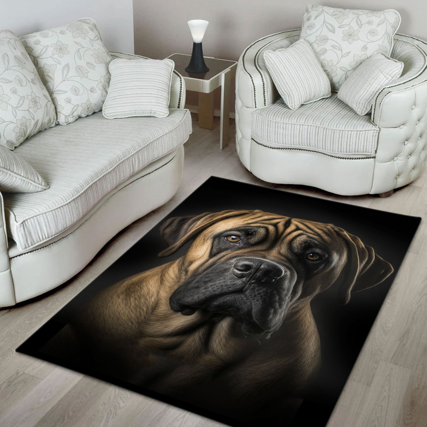 Boerboel 3D Portrait Area Rug