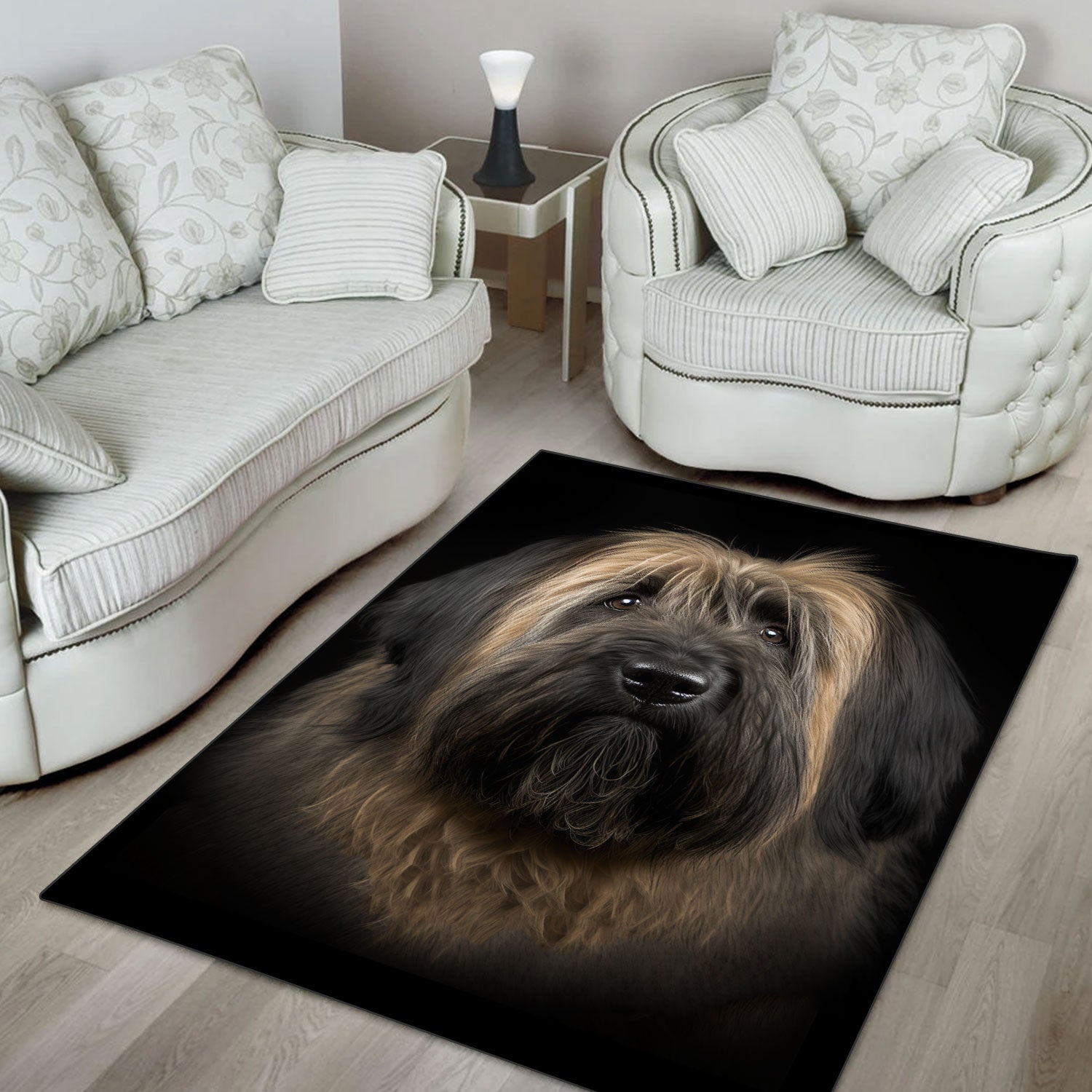 Briard 3D Portrait Area Rug