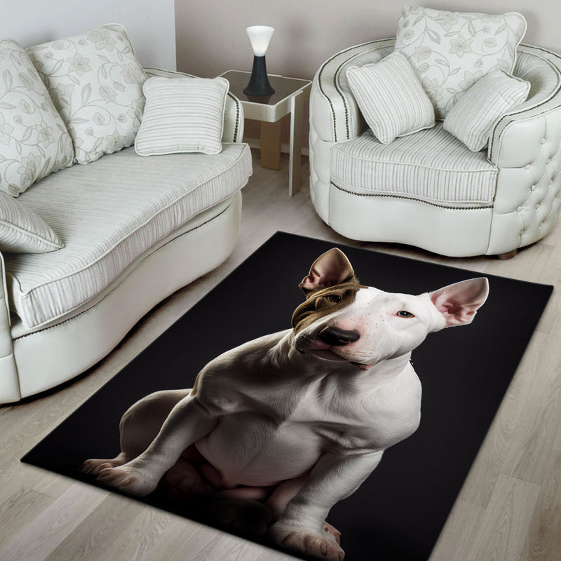 Bull Terrier 2 3D Portrait Area Rug