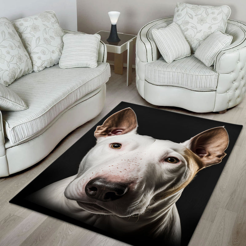 Bull Terrier 3D Portrait Area Rug