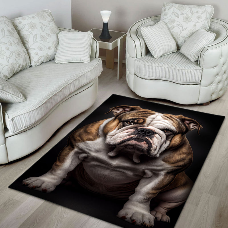 Bulldog 2 3D Portrait Area Rug