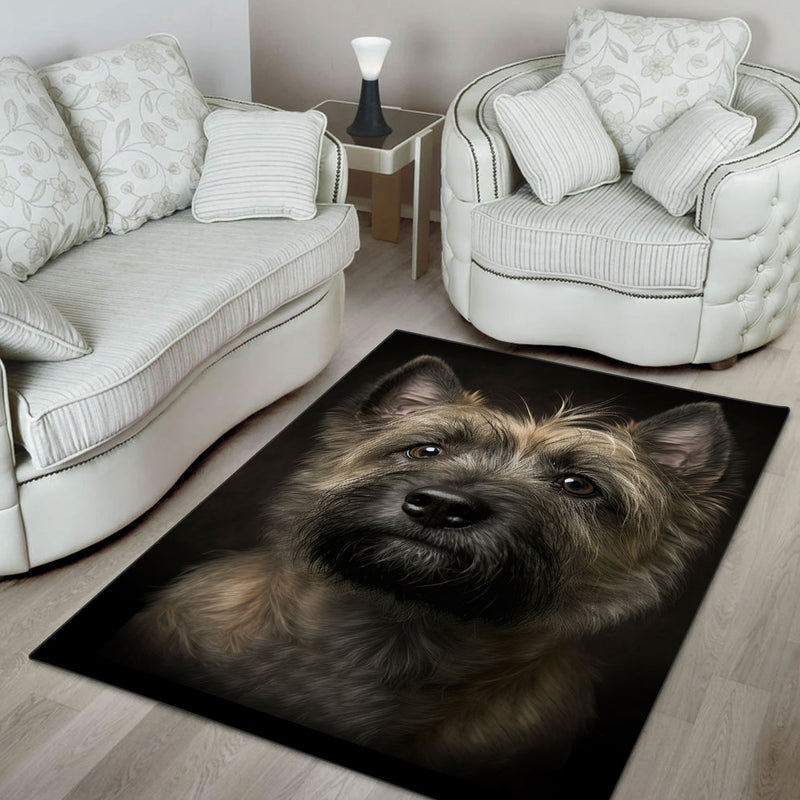 Cairn Terrier 3D Portrait Area Rug