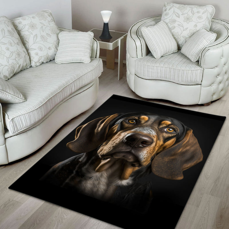 Coonhound 3D Portrait Area Rug