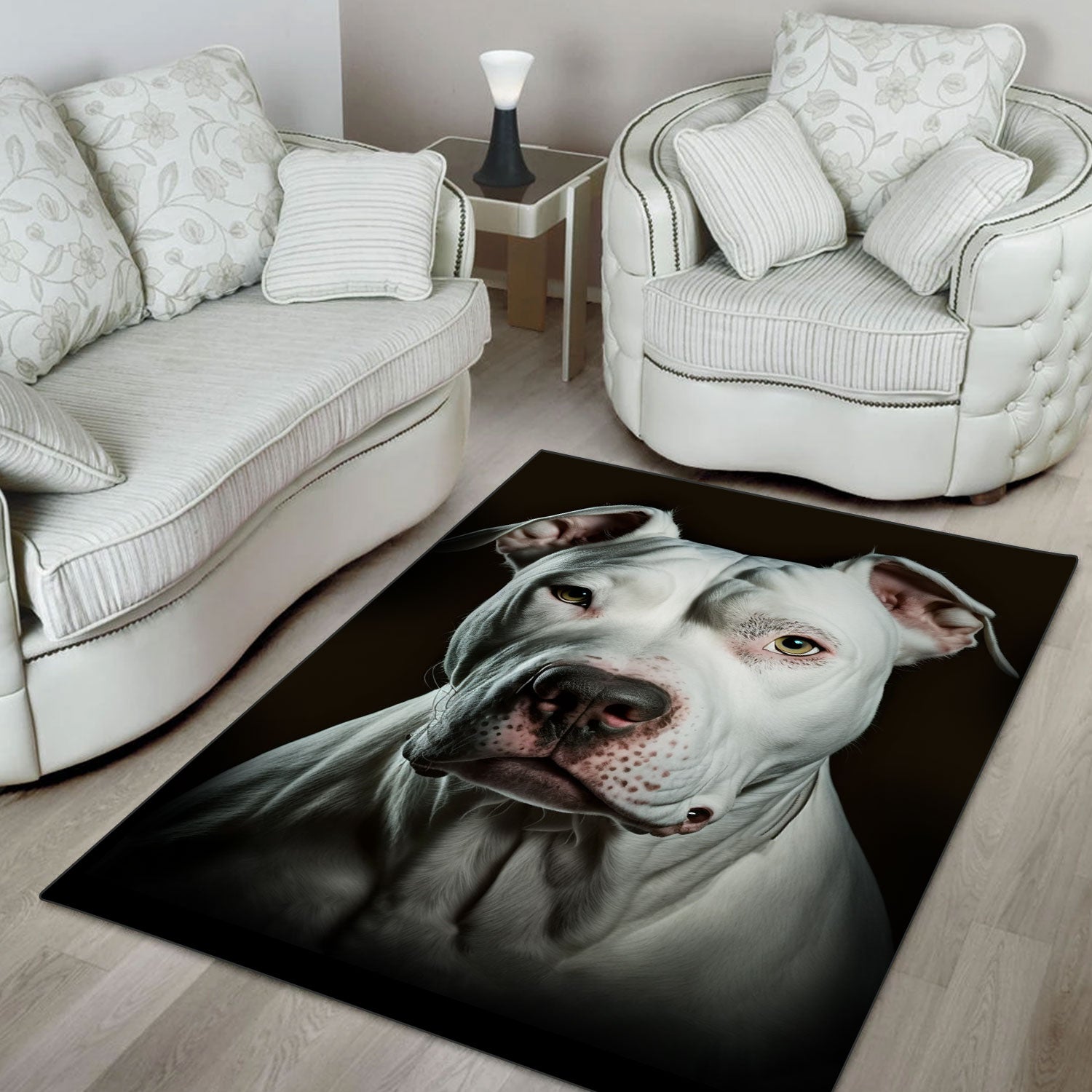 Dogo Argentino 3D Portrait Area Rug