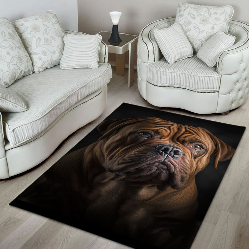 Dogue de Bordeaux 3D Portrait Area Rug