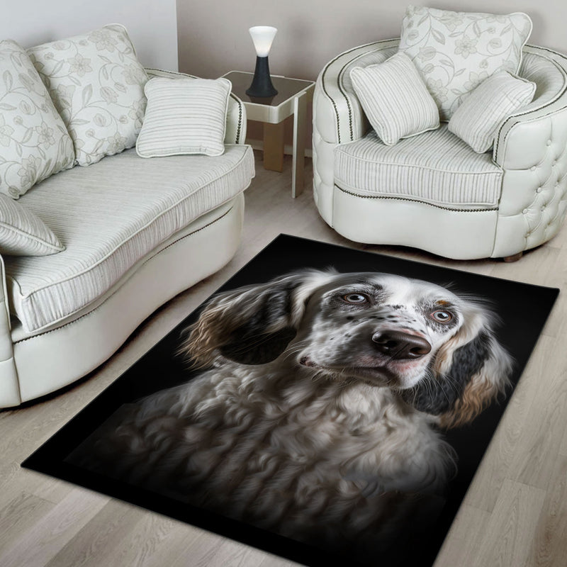 English Setter 3D Portrait Area Rug