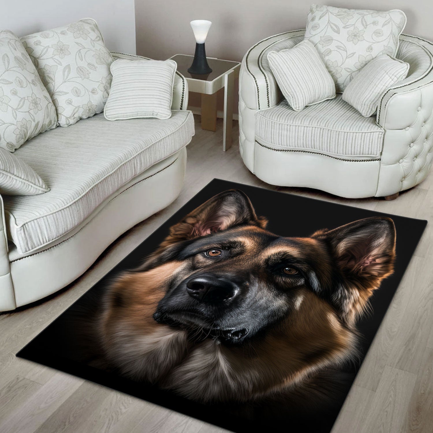 German Shepherd 3D Portrait Area Rug