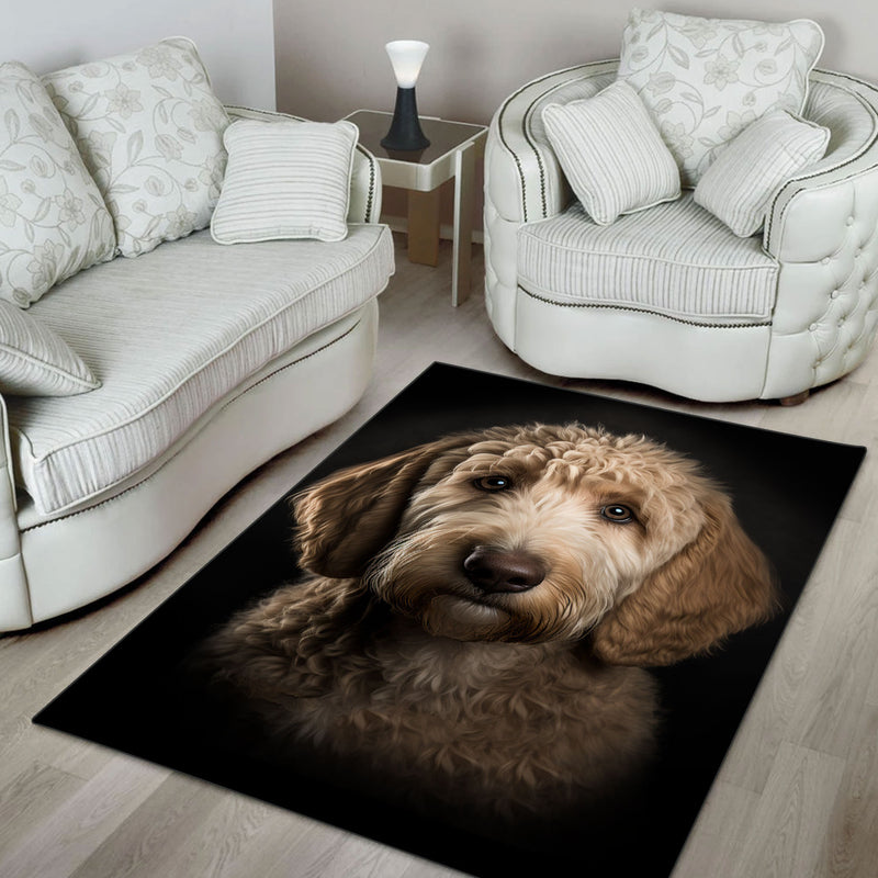 Goldendoodle 3D Portrait Area Rug