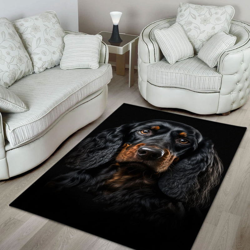 Gordon Setter 1 3D Portrait Area Rug