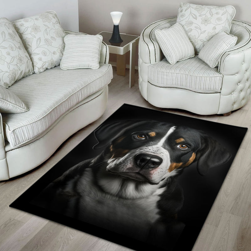 Greater Swiss Mountain Dog 3D Portrait Area Rug