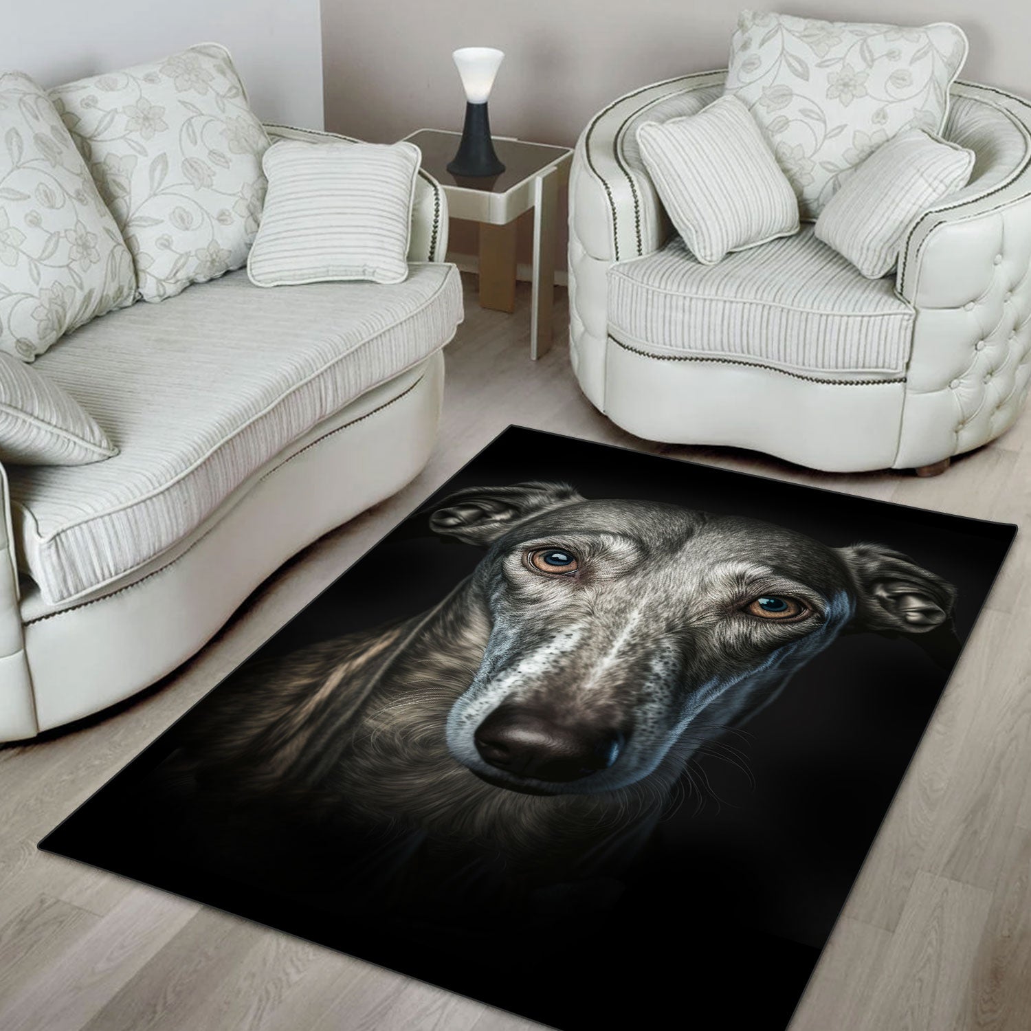Greyhound 3D Portrait Area Rug