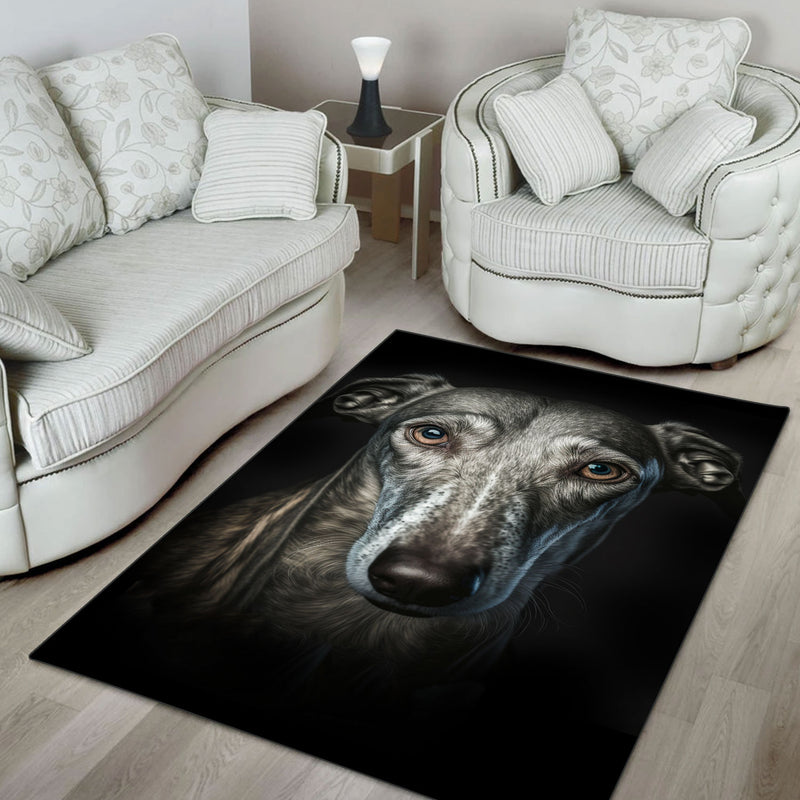 Greyhound 3D Portrait Area Rug