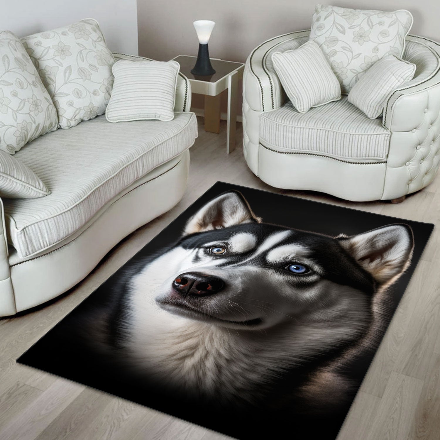 Husky 3D Portrait Area Rug