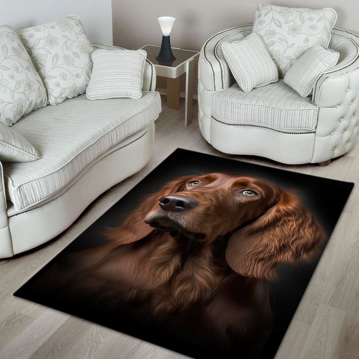 Irish Setter 3D Portrait Area Rug