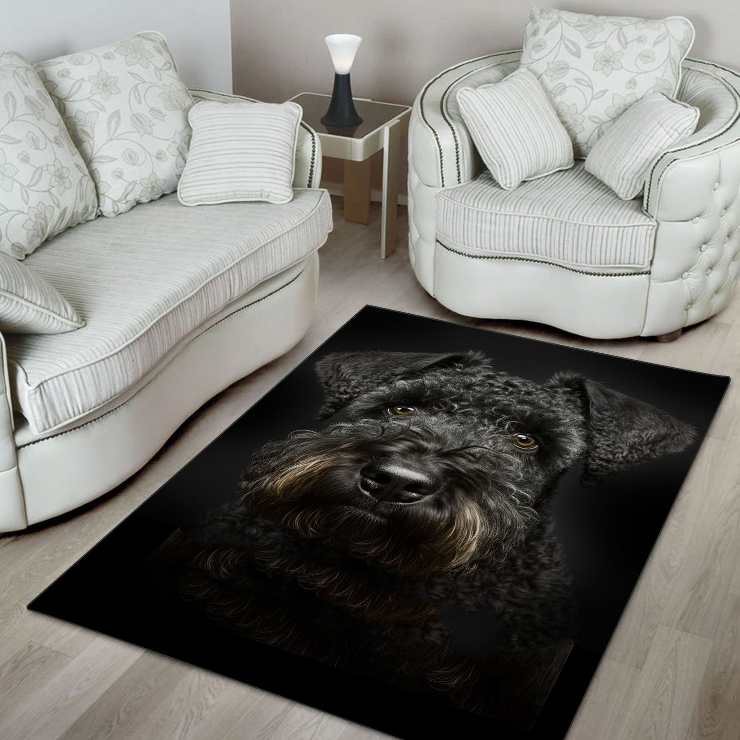 Kerry Blue Terrier 3D Portrait Area Rug
