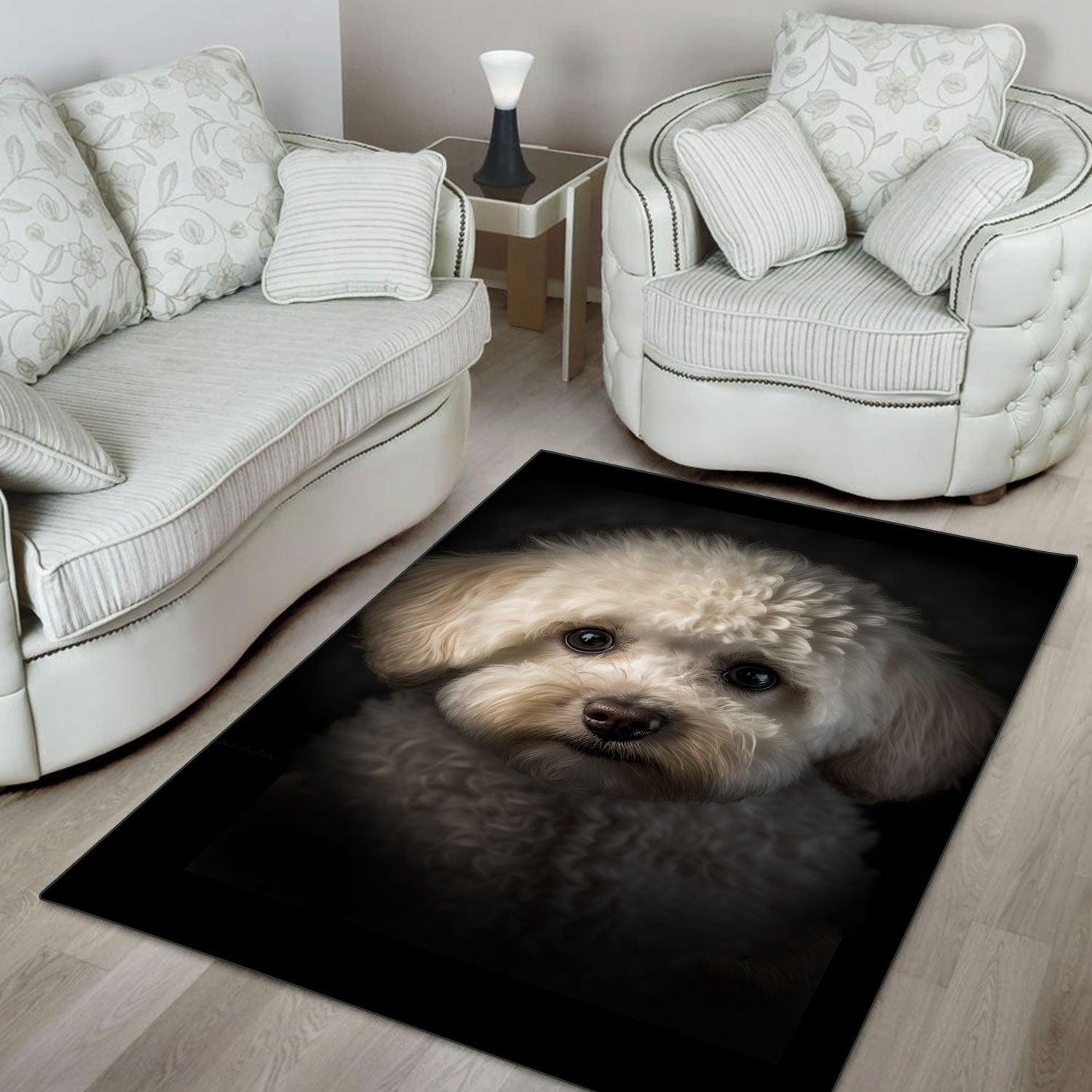 Maltipoo 3D Portrait Area Rug