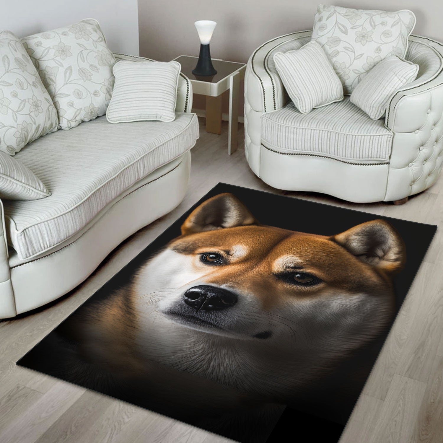 Shiba Inu 3D Portrait Area Rug