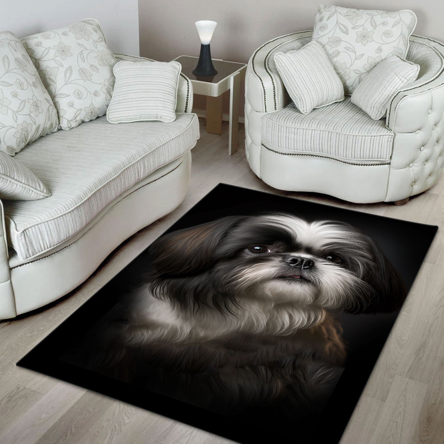 Shih Tzu 2 3D Portrait Area Rug
