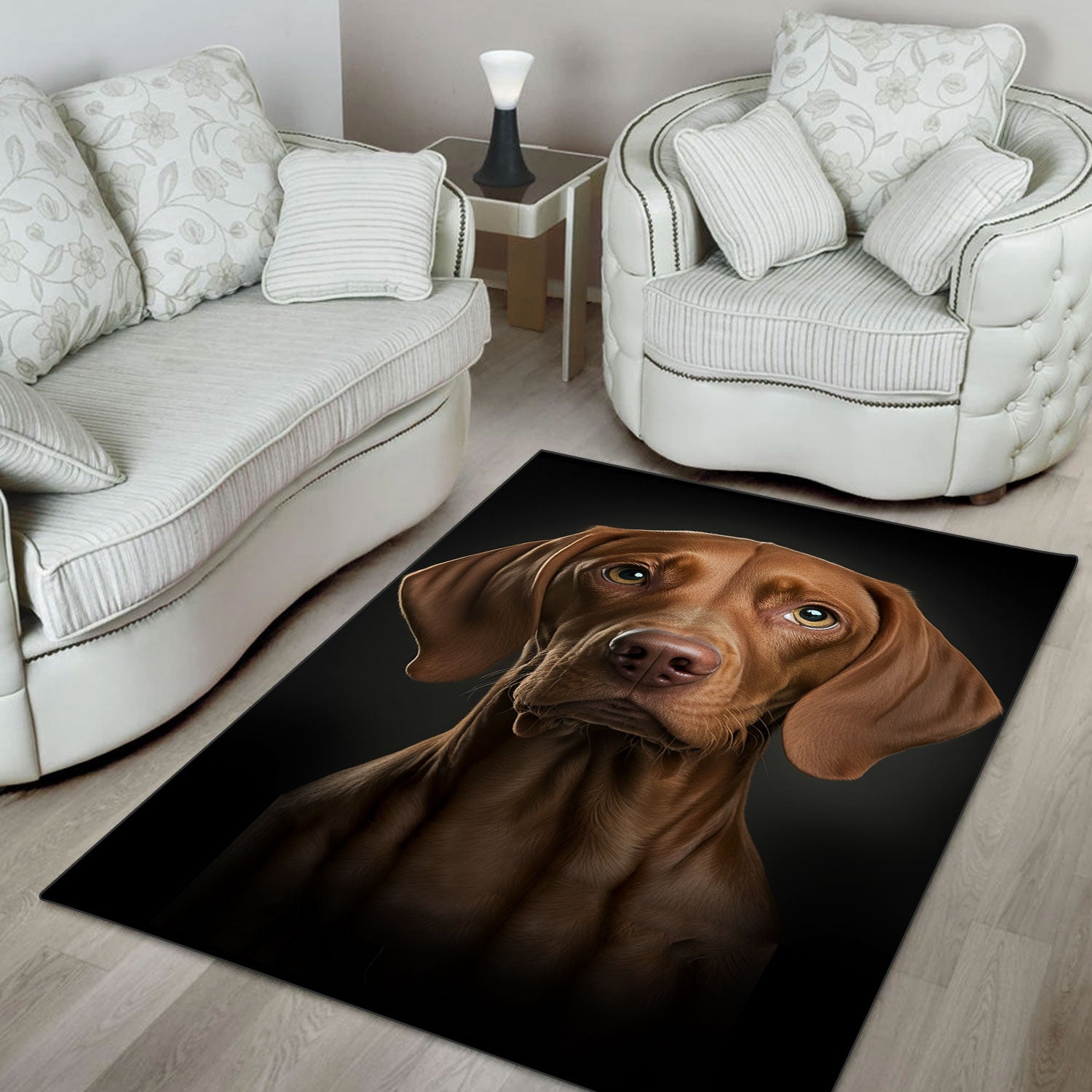 Vizsla 3D Portrait Area Rug