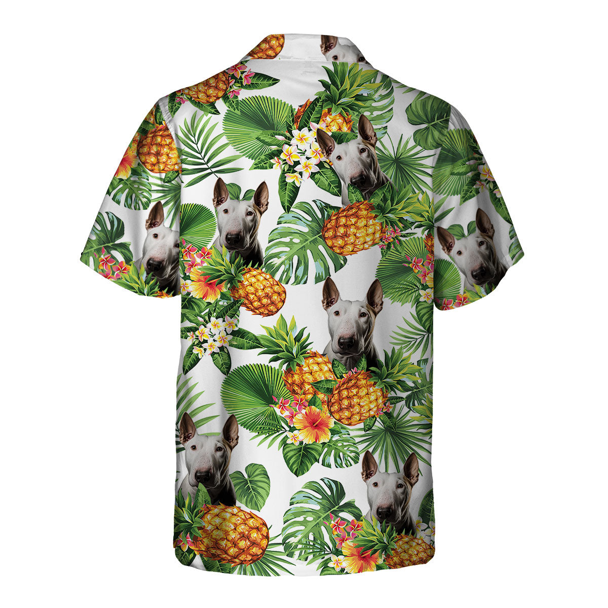 Bull Terrier AI - Tropical Pattern Hawaiian Shirt
