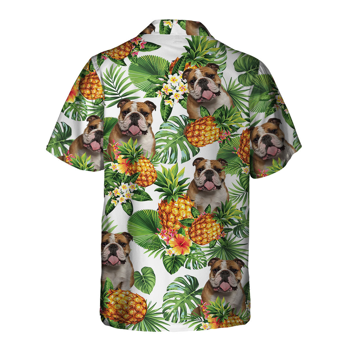 English Bulldog - Tropical Pattern Hawaiian Shirt