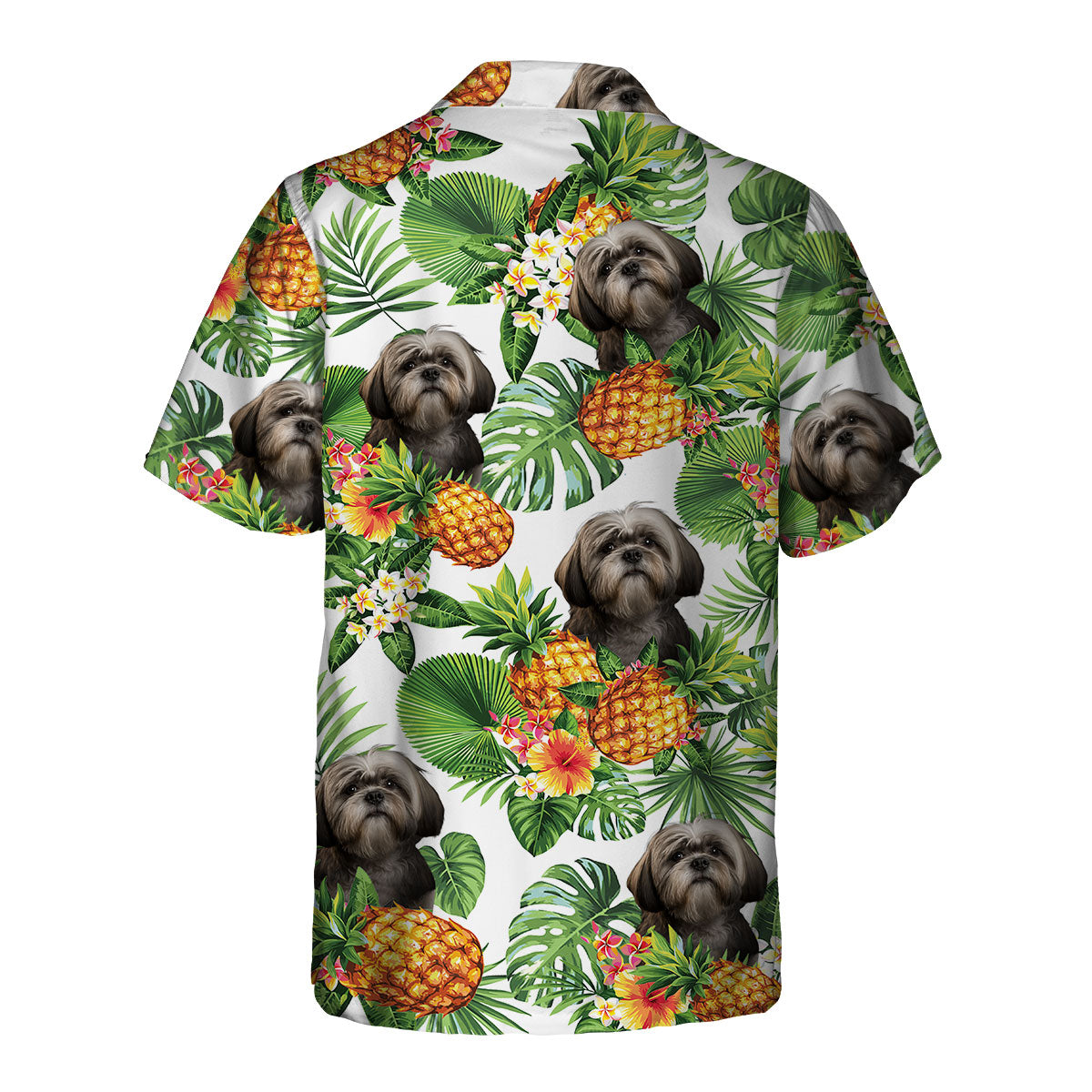 Lhasa Apso AI - Tropical Pattern Hawaiian Shirt