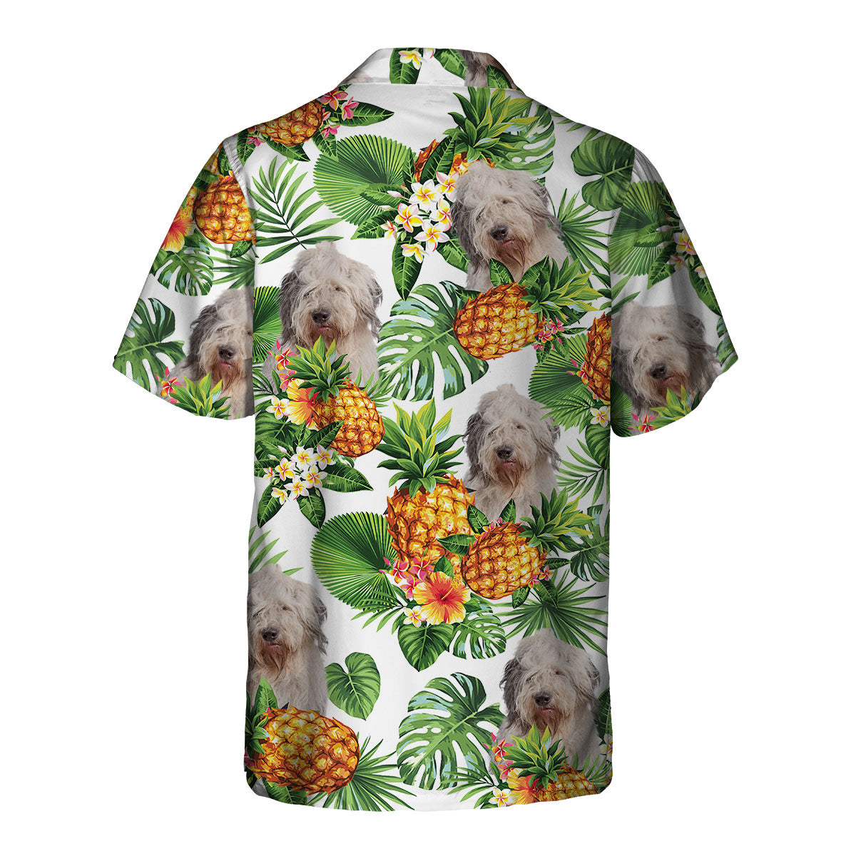 Old English Sheepdog - Tropical Pattern Hawaiian Shirt
