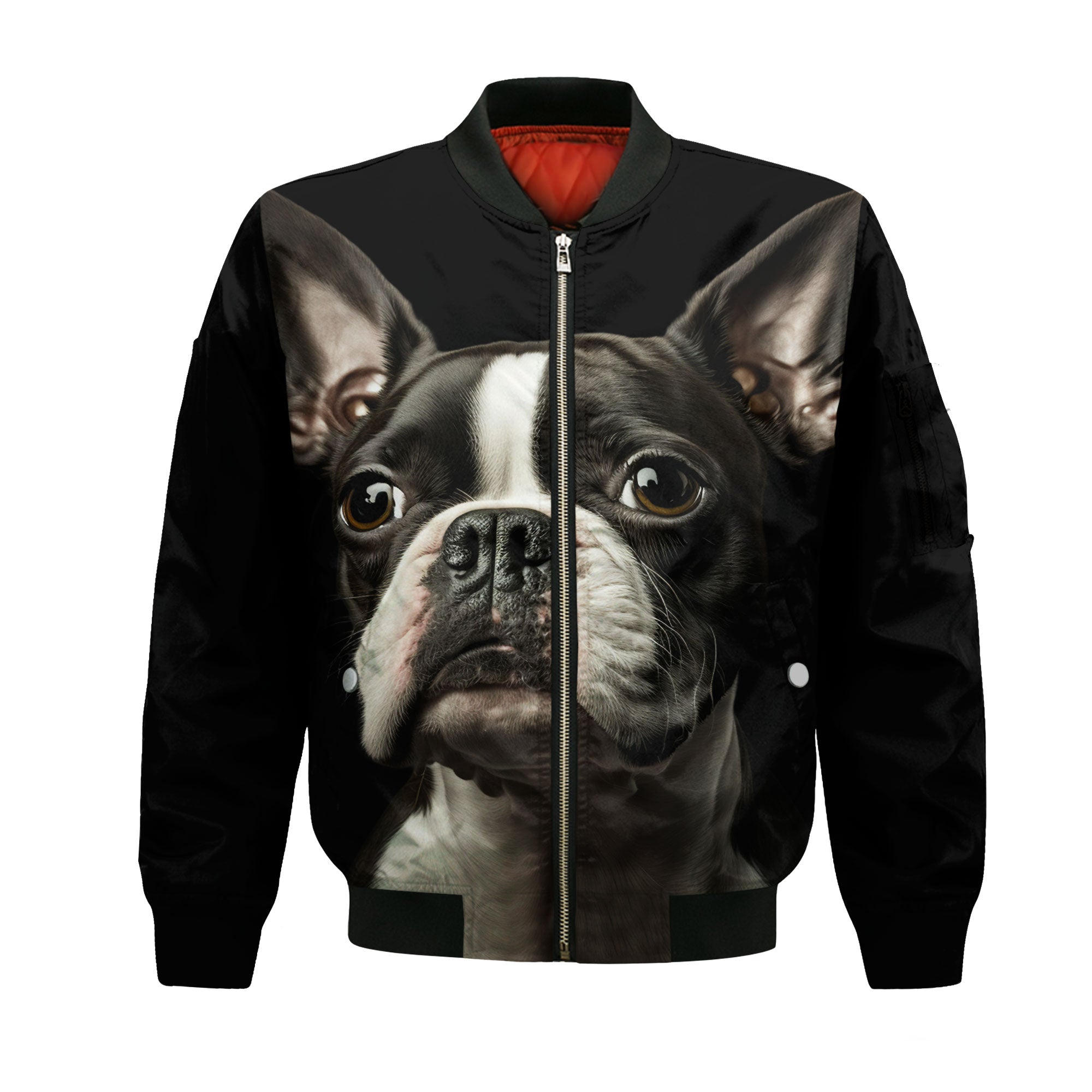 Boston Terrier AI - Unisex 3D Graphic Bomber Jacket