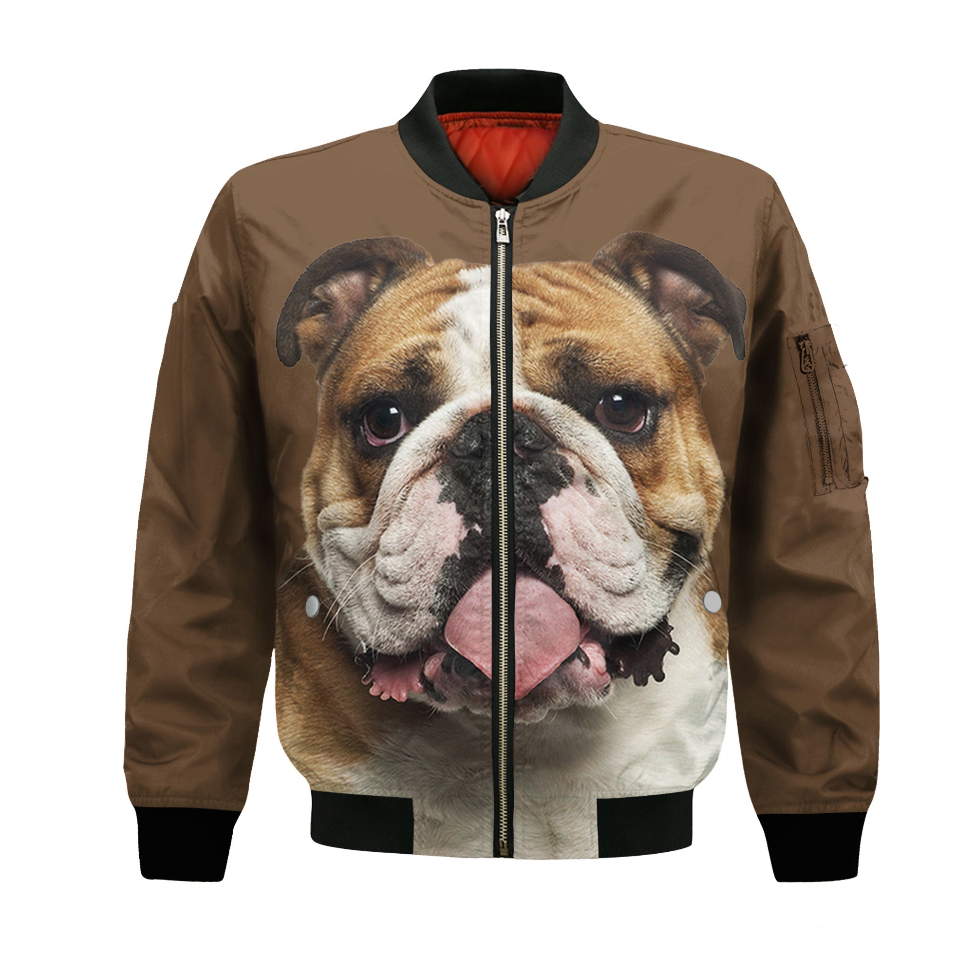 Bulldog - Unisex 3D Graphic Bomber Jacket