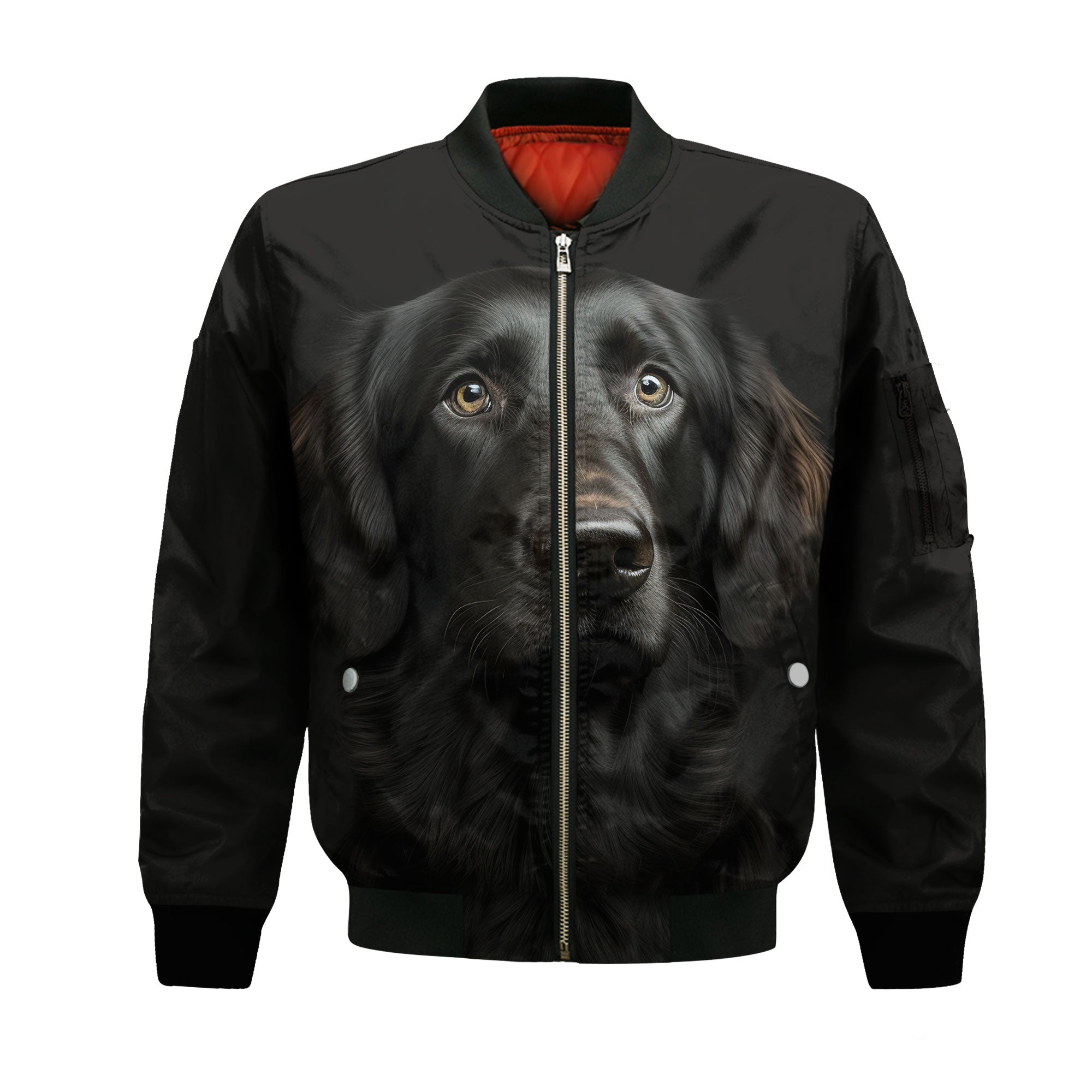 Flat Coated Retriever AI - Unisex 3D Graphic Bomber Jacket