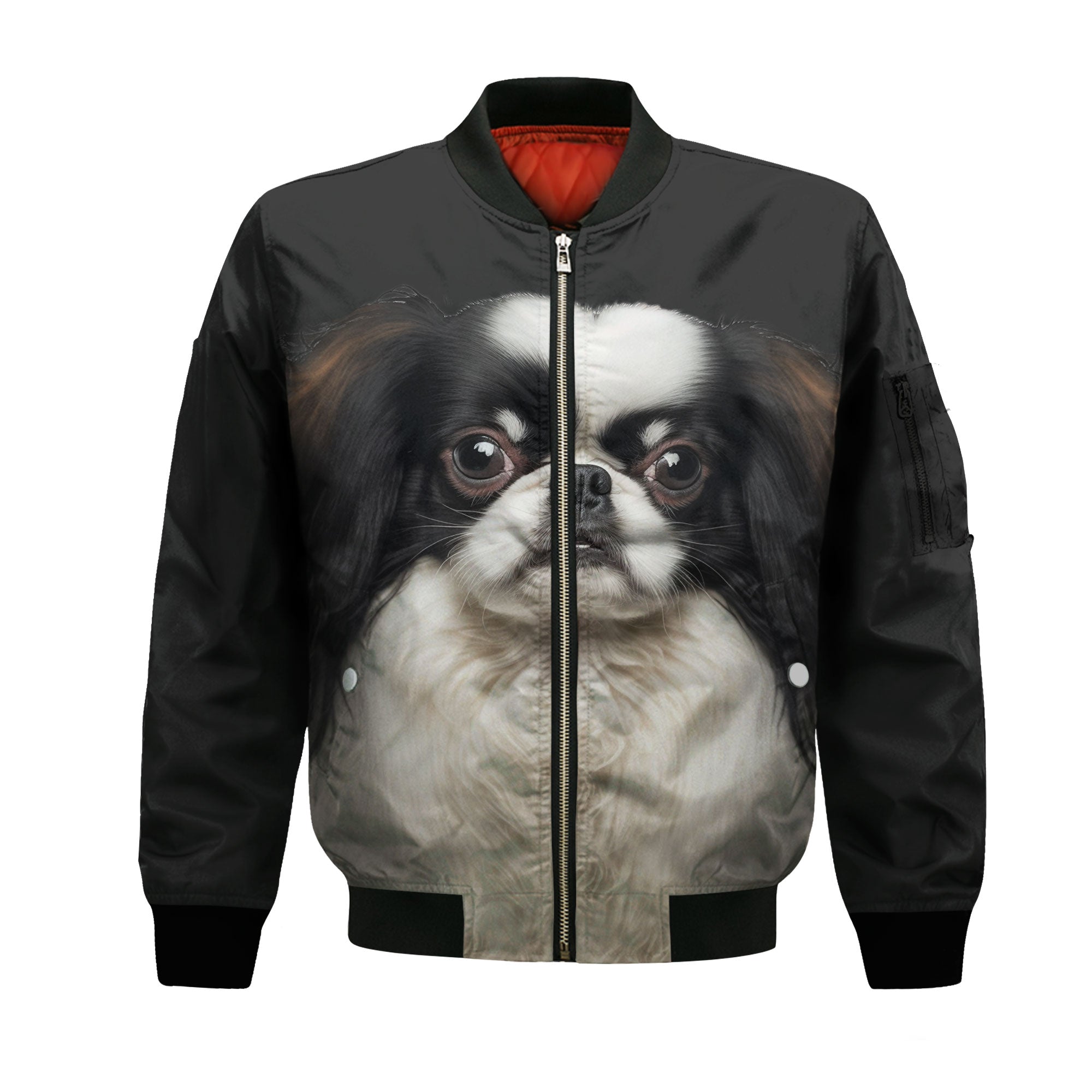 Japanese Chin AI - Unisex 3D Graphic Bomber Jacket