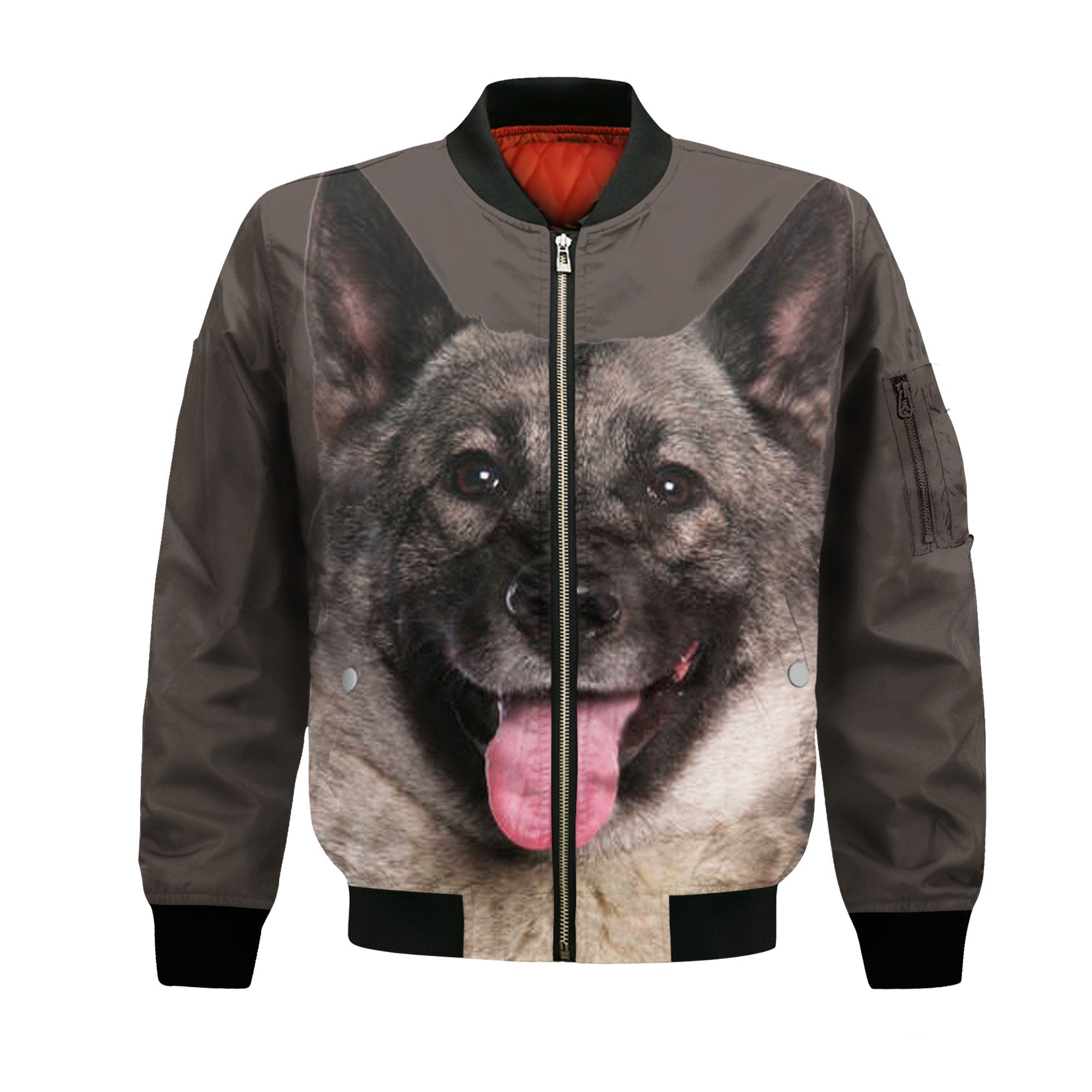 Norwegian Elkhound - Unisex 3D Graphic Bomber Jacket