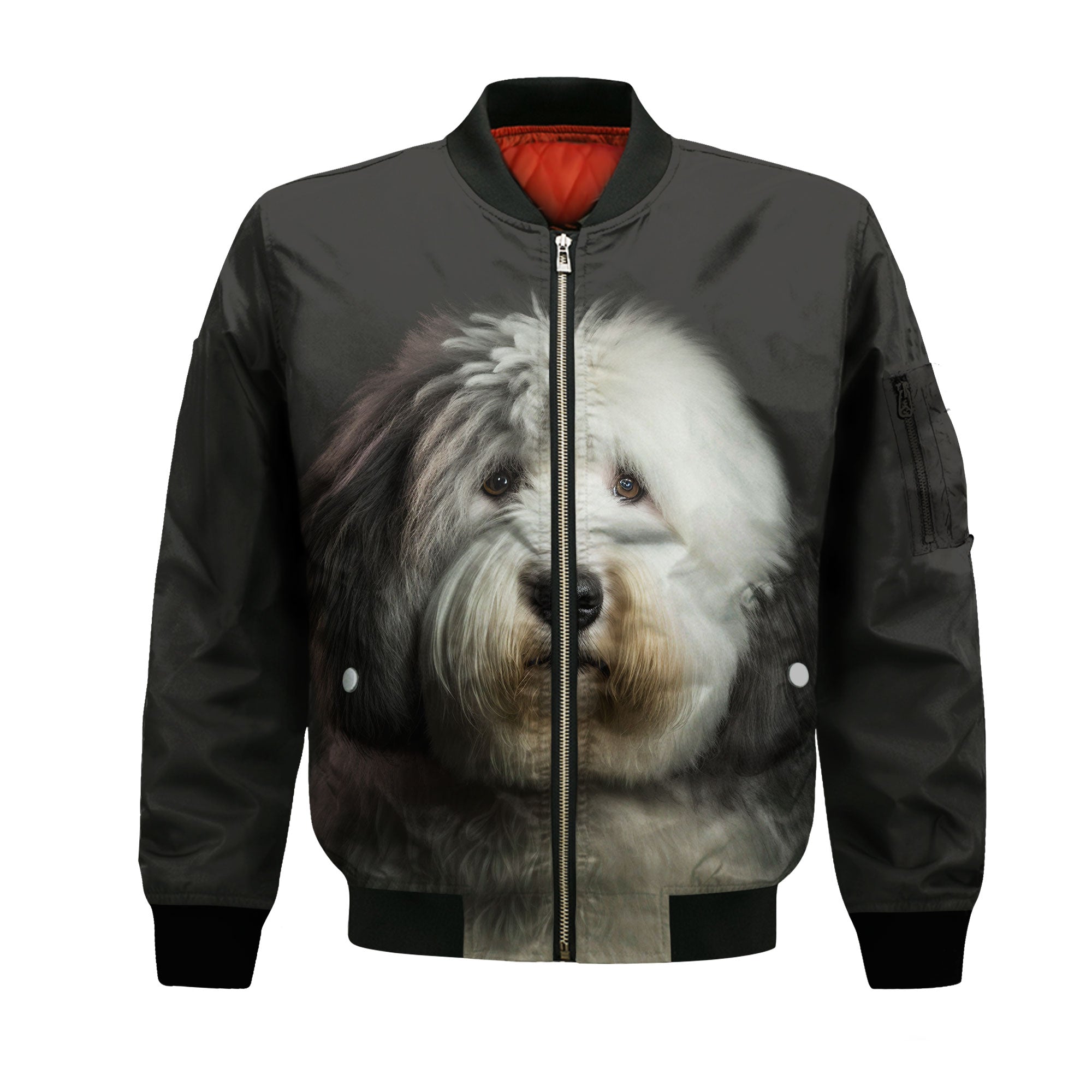 Old English Sheepdog AI - Unisex 3D Graphic Bomber Jacket