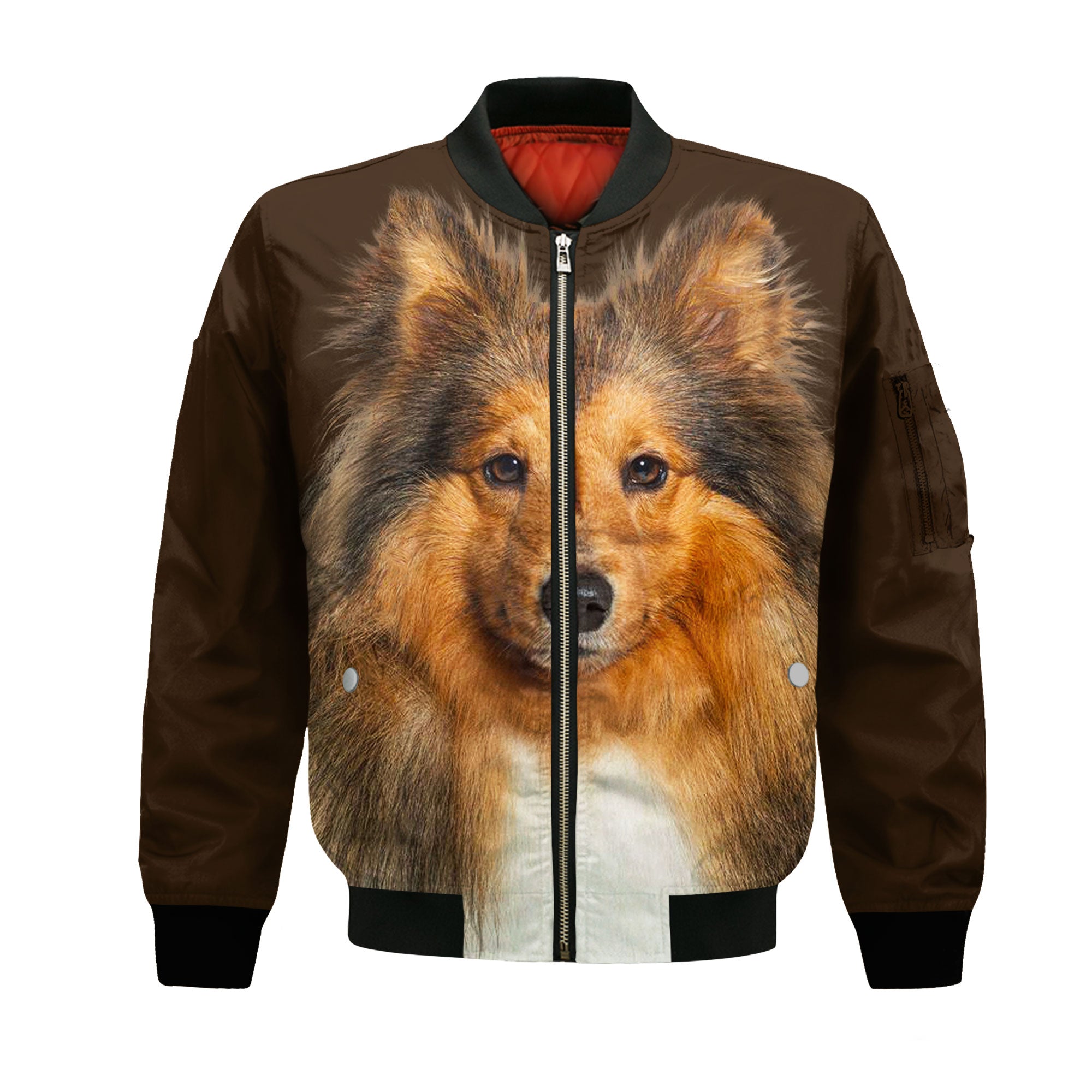 Rough Collie - Unisex 3D Graphic Bomber Jacket