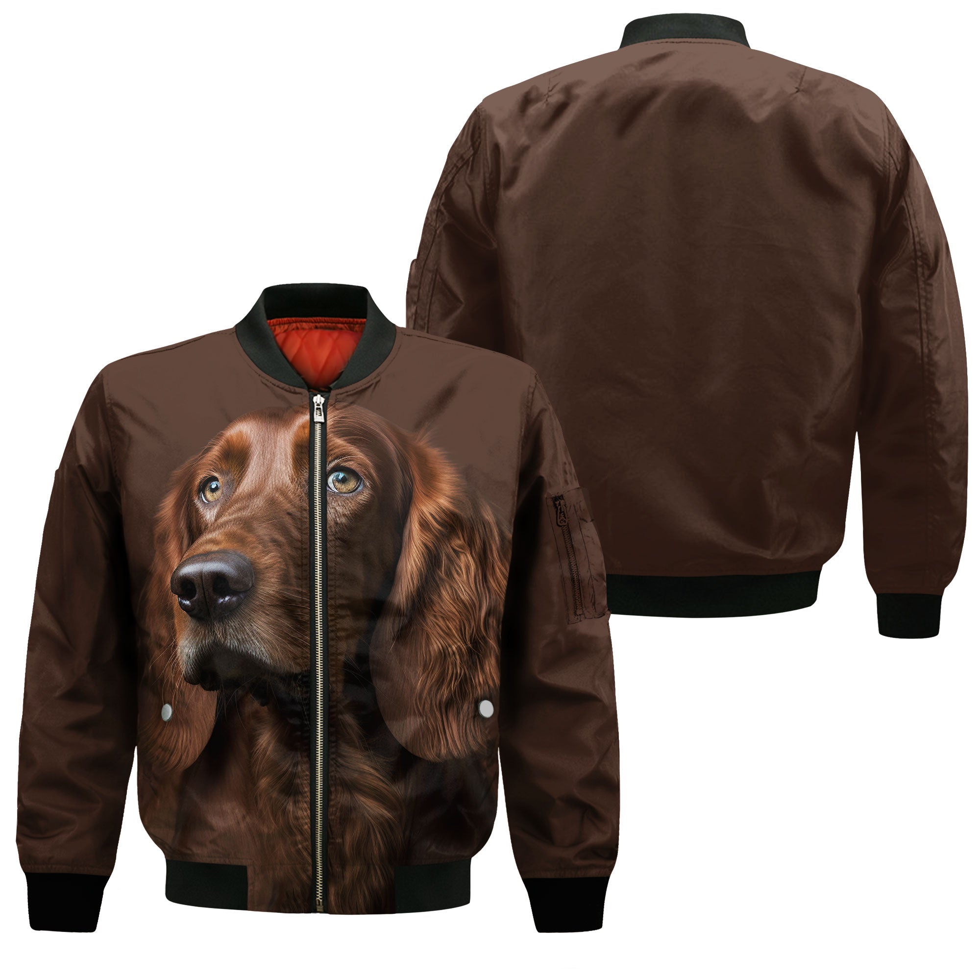 Irish Setter AI - Unisex 3D Graphic Bomber Jacket