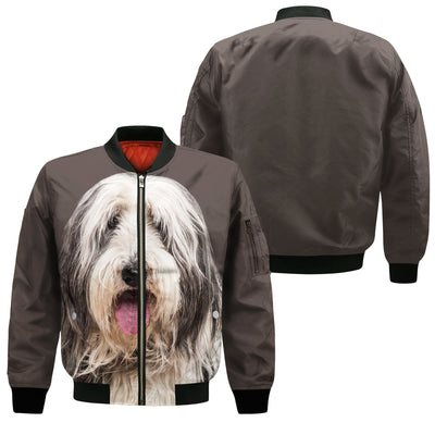 Bearded Collie - Unisex 3D Graphic Bomber Jacket