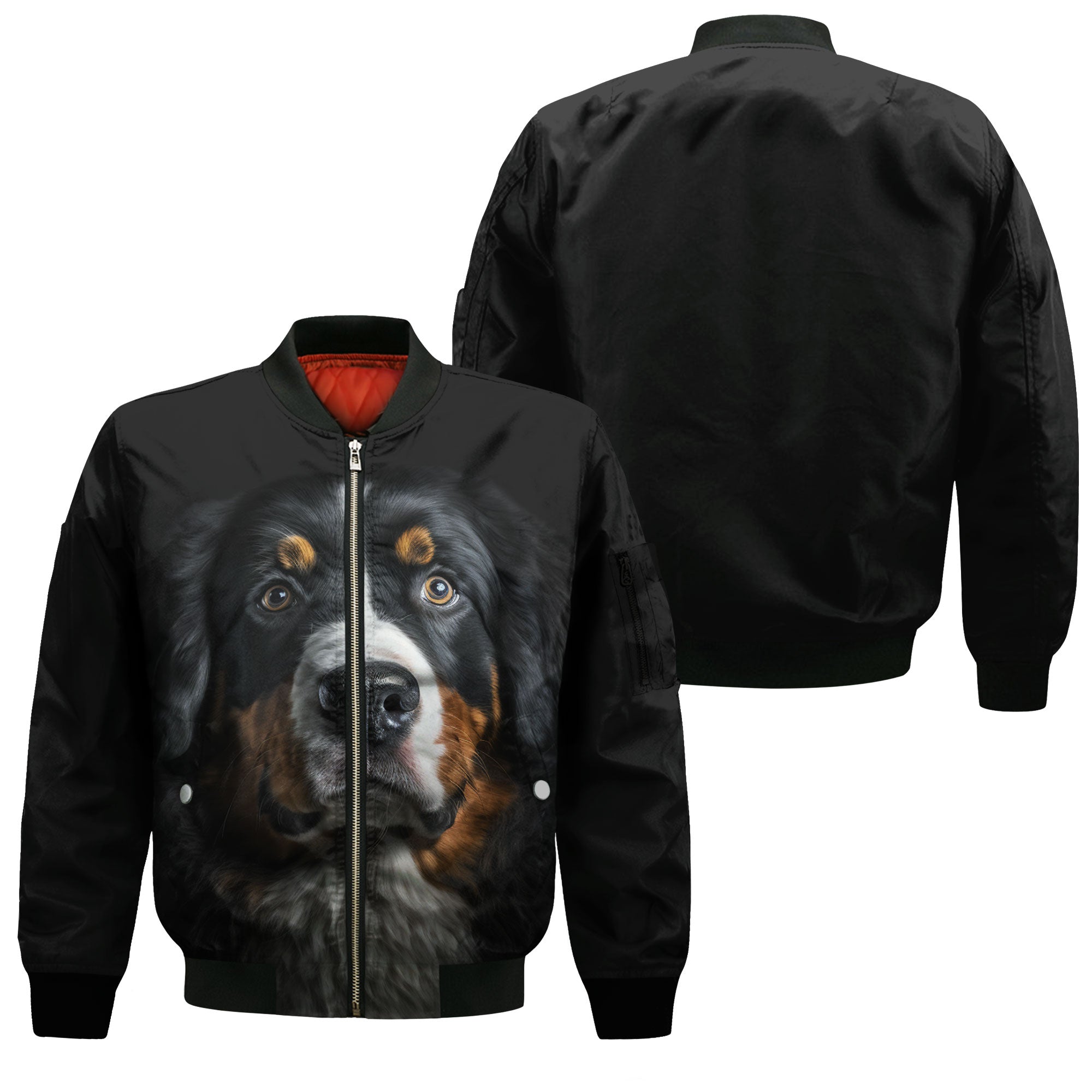 Bernese Mountain AI - Unisex 3D Graphic Bomber Jacket
