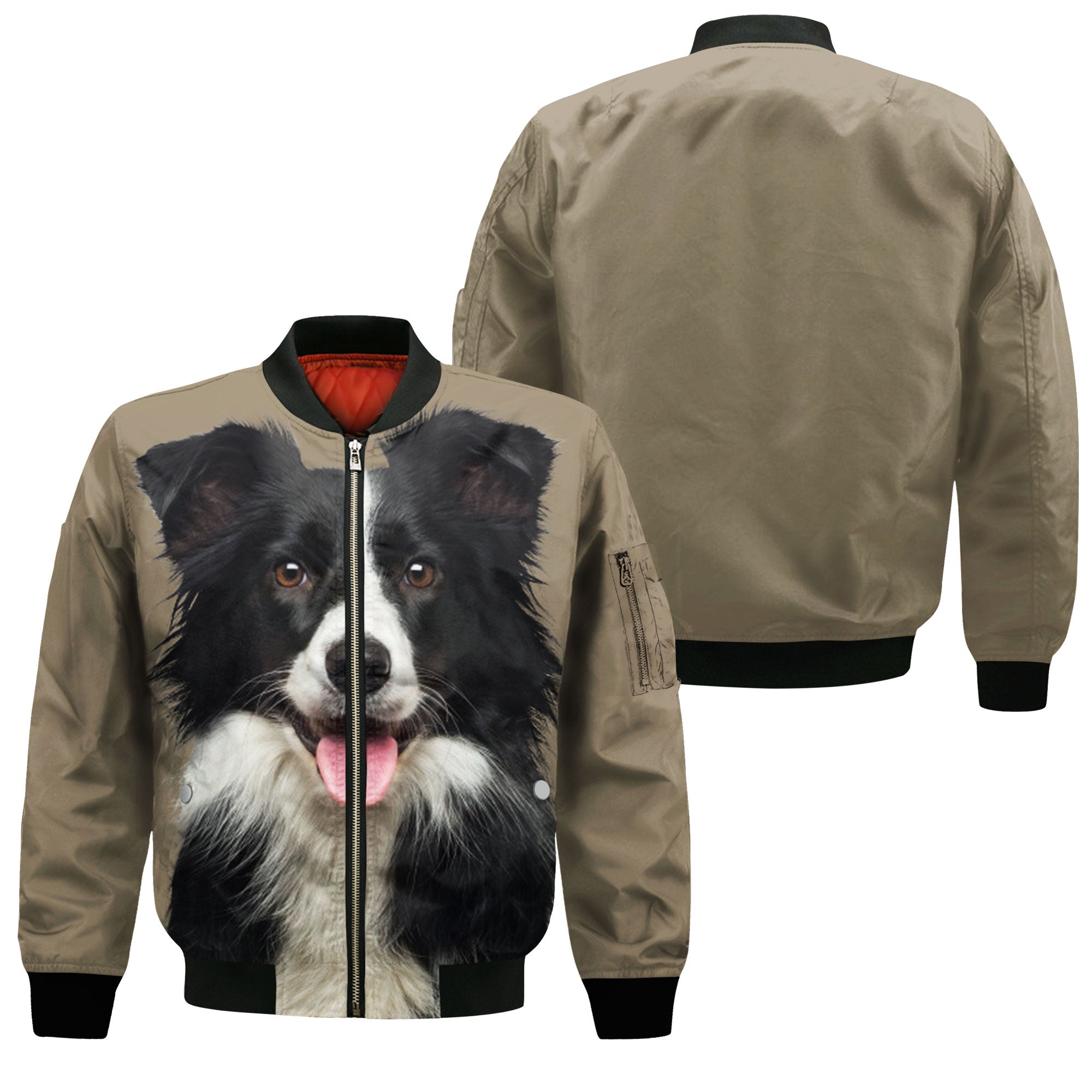Border Collie - Unisex 3D Graphic Bomber Jacket