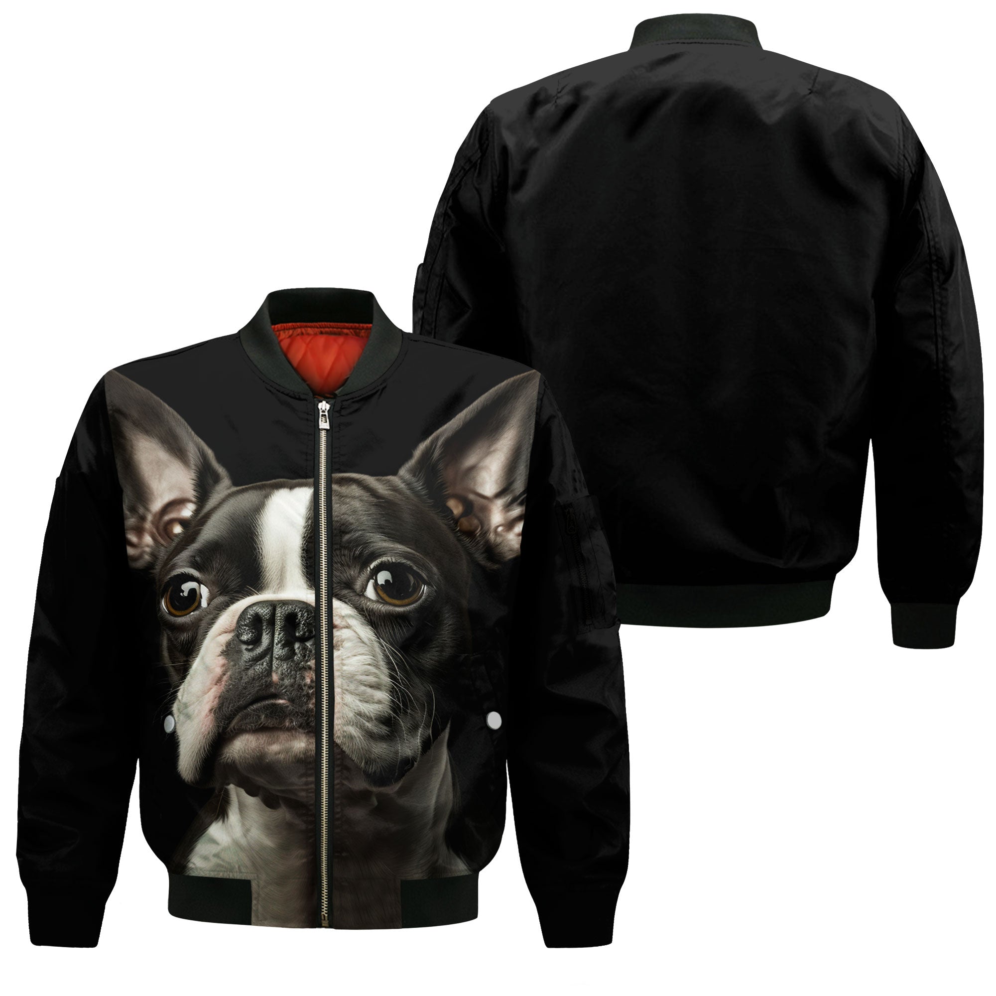 Boston Terrier AI - Unisex 3D Graphic Bomber Jacket
