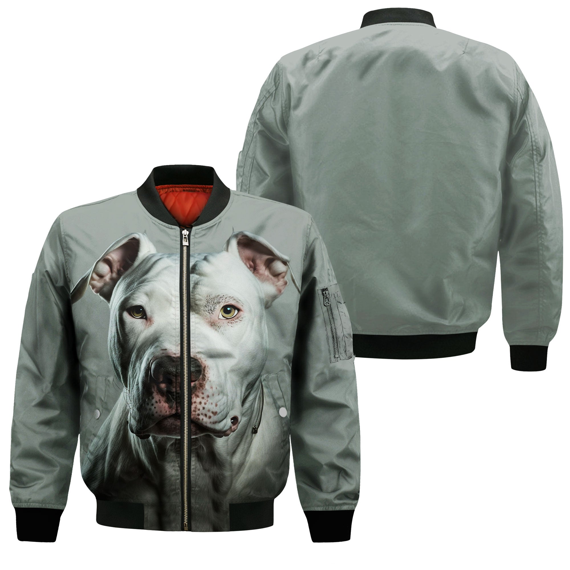 Dogo Argentino AI - Unisex 3D Graphic Bomber Jacket