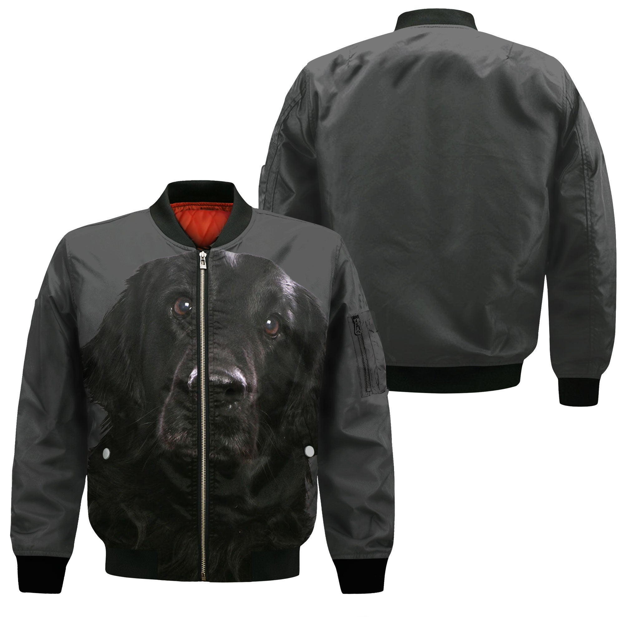Flat Coated Retriever - Unisex 3D Graphic Bomber Jacket