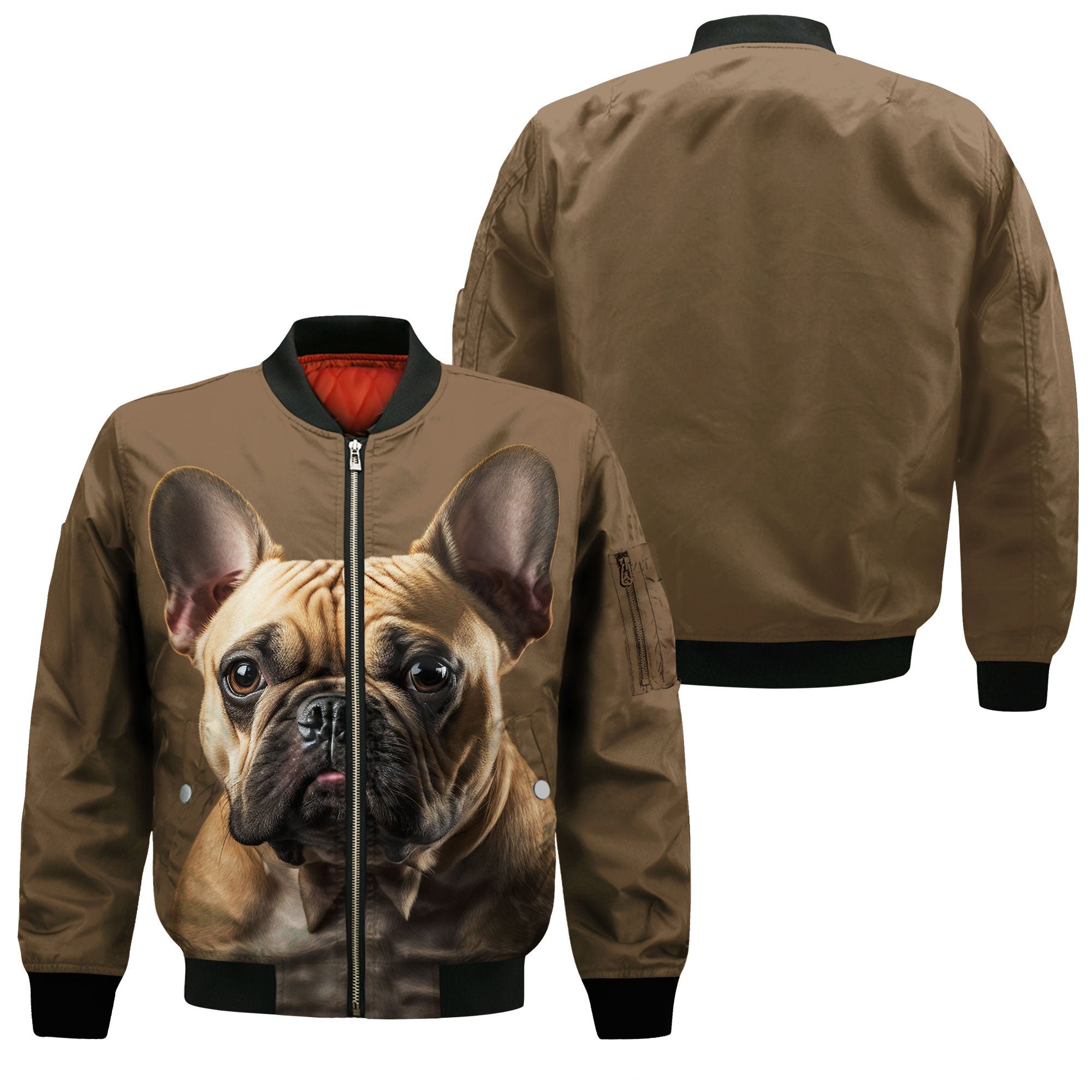 French Bulldog 3 AI - Unisex 3D Graphic Bomber Jacket