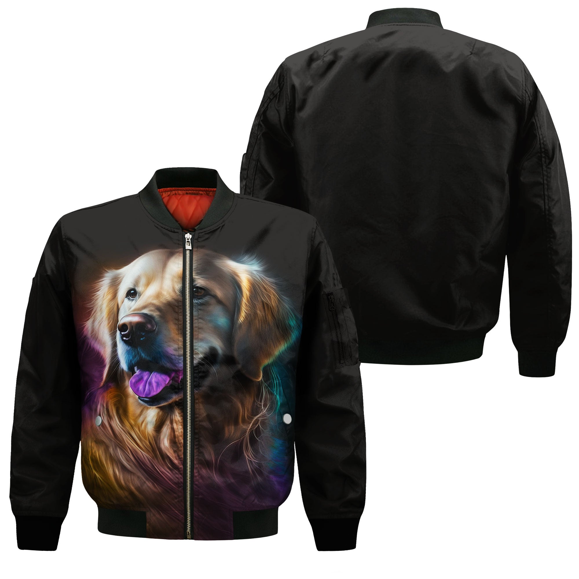 Golden Retriever 1 AI - Unisex 3D Graphic Bomber Jacket