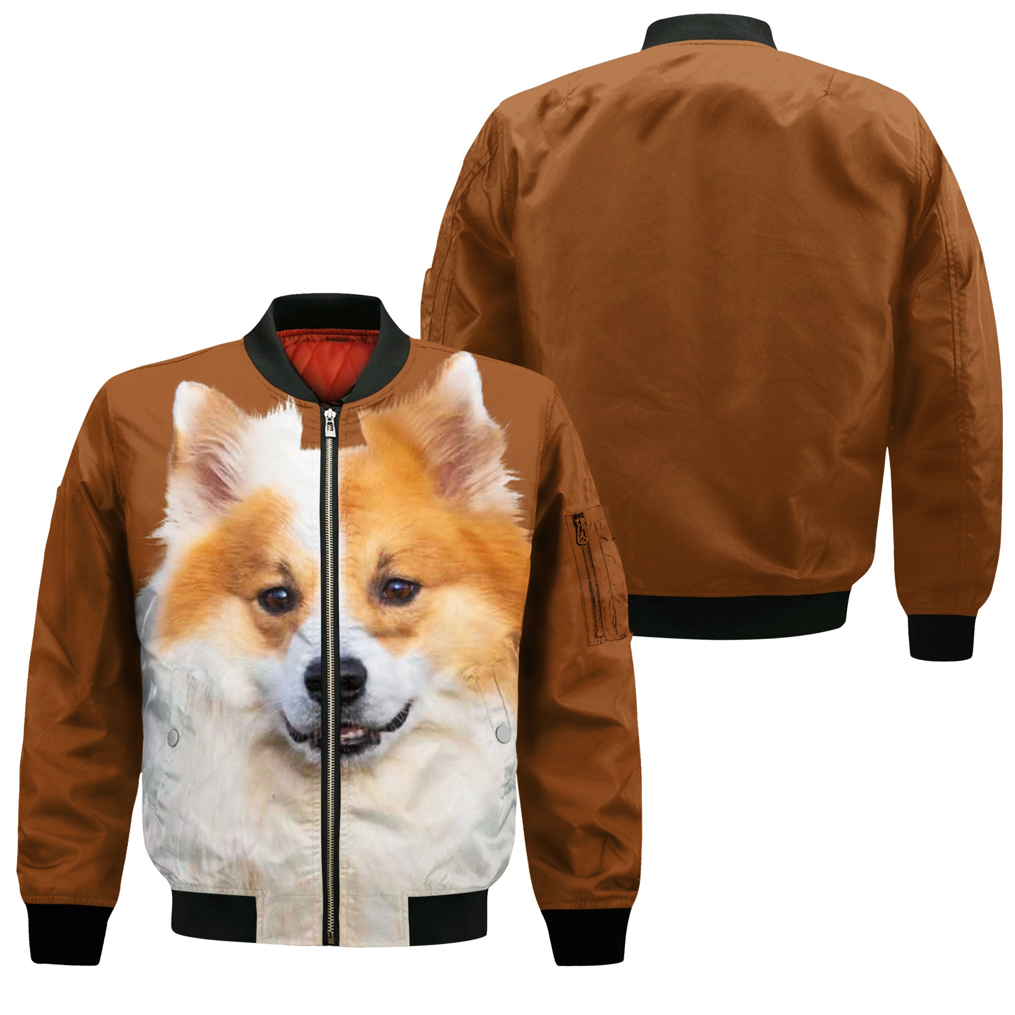 Icelandic Sheepdog - Unisex 3D Graphic Bomber Jacket