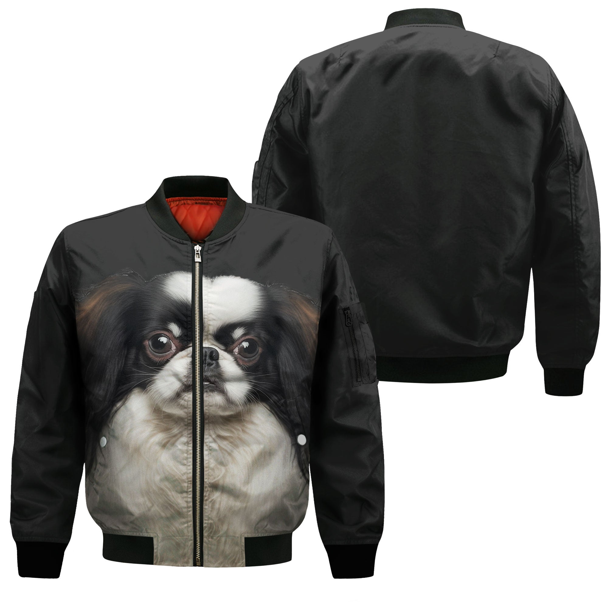 Japanese Chin AI - Unisex 3D Graphic Bomber Jacket