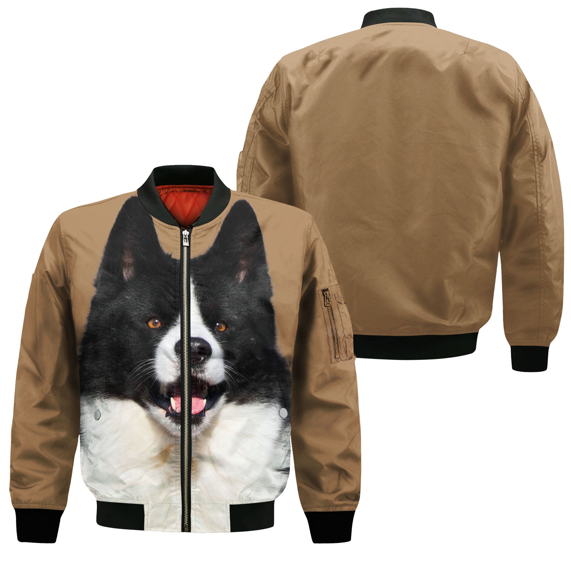 Karelian Bear Dog - Unisex 3D Graphic Bomber Jacket
