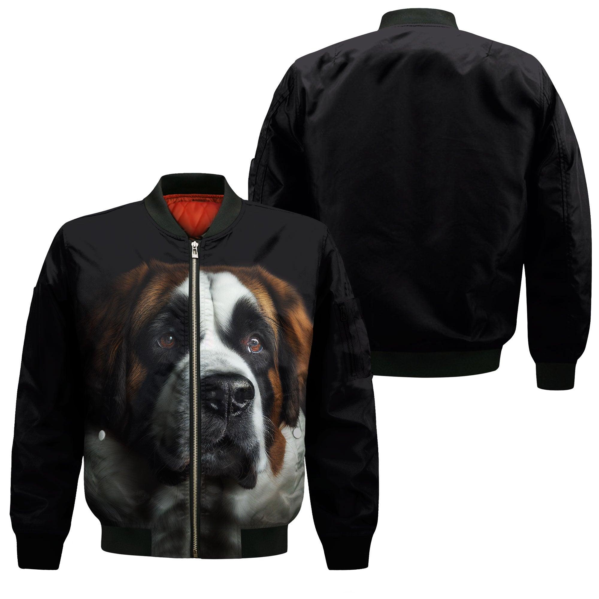 Saint Bernard 1 AI - Unisex 3D Graphic Bomber Jacket