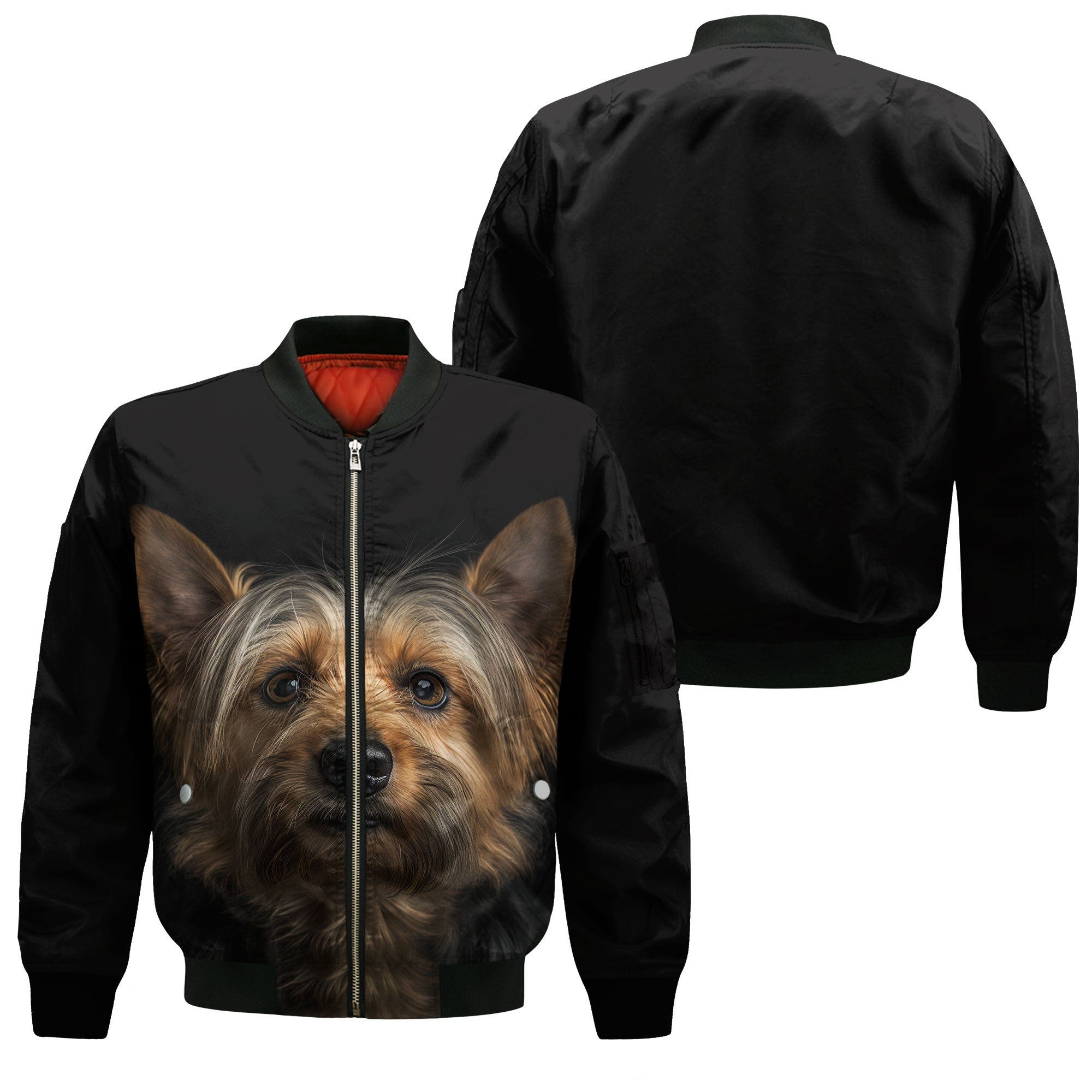 Silky Terrier AI - Unisex 3D Graphic Bomber Jacket