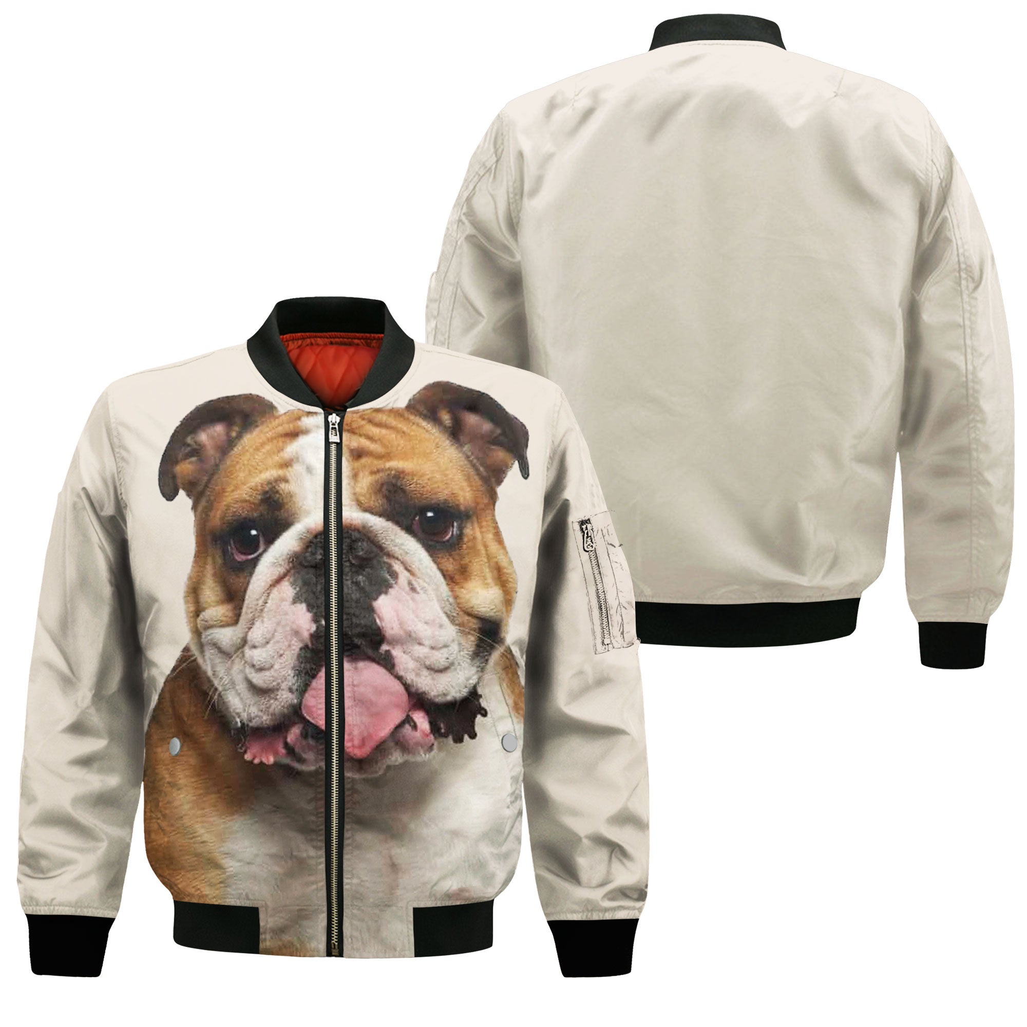 English Bulldog - Unisex 3D Graphic Bomber Jacket